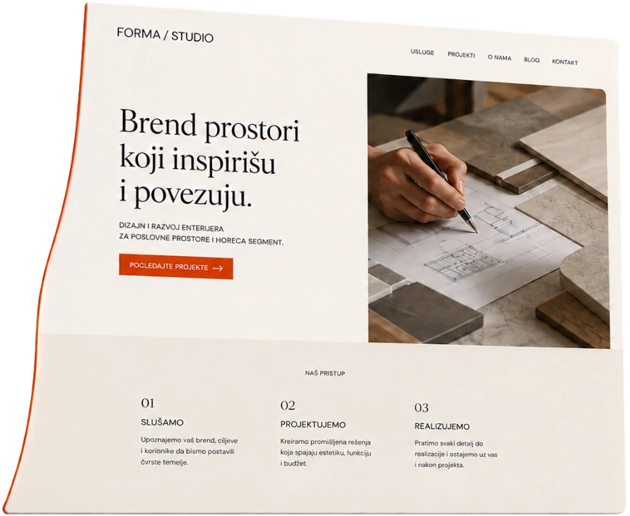 FORMA Studio prikaz modernog poslovnog sajta