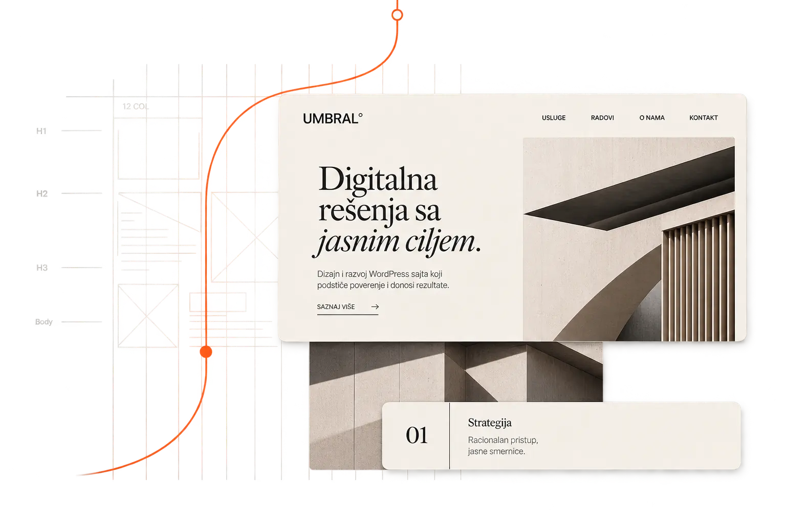 Prikaz procesa web dizajna i izrade WordPress sajta – UMBRAL